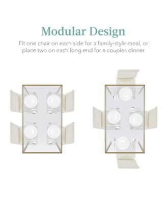 5-Piece Kitchen Dining Table Set w/ Glass Tabletop, 4 Faux Leather Chairs