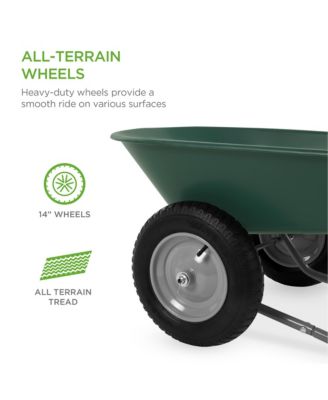 Dual-Wheel Home Wheelbarrow Yard Garden Cart for Lawn, Construction