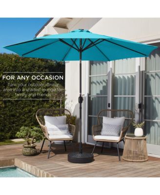 10ft Outdoor Steel Market Patio Umbrella w/ Crank, Tilt Push Button, 6 Ribs