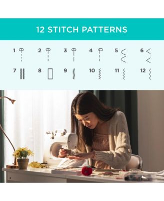 6V Portable Sewing Machine, 42-Piece Beginners Kit w/ 12 Stitch Patterns