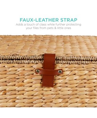 Hyacinth Rolling Filing Cabinet Mobile Organizer Storage Basket w/ Lid, Locking Wheels