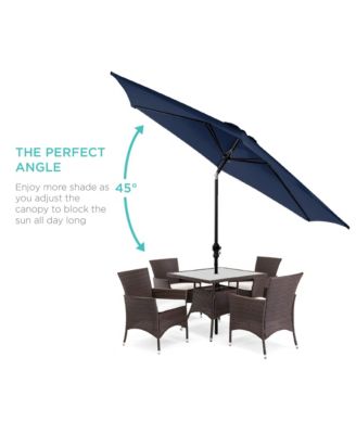 10ft Outdoor Steel Market Patio Umbrella w/ Crank, Tilt Push Button, 6 Ribs
