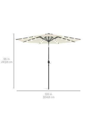 10Ft Solar LED Lighted Patio Umbrella with Tilt Adjustment and UV-Resistant Fabric