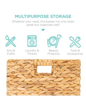 13x13in Hyacinth Storage Baskets, Set of 5 Multipurpose Collapsible Organizers