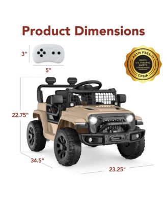 6V Kids Ride-On Truck Car w/ Parent Remote Control, 4-Wheel Suspension, LED Lights