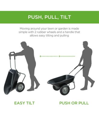 Dual-Wheel Home Wheelbarrow Yard Garden Cart for Lawn, Construction