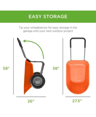 Dual-Wheel Home Wheelbarrow Yard Garden Cart for Lawn, Construction