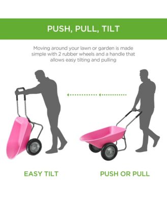 Dual-Wheel Home Wheelbarrow Yard Garden Cart for Lawn, Construction