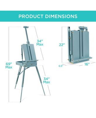 French Easel, 32pc Beginners Kit Portable Wooden Adjustable Tripod  w/ Paint Supplies