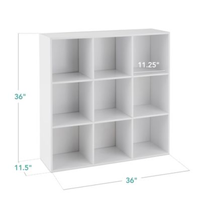 9-Cube Storage Organizer, 11in Shelf Opening, Bookcase w/ 3 Removable Back Panels