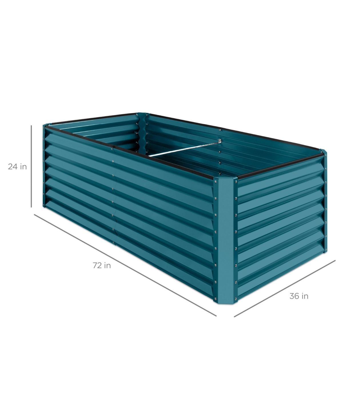 Best Choice Products 6x3x2ft Outdoor Metal Raised Garden Bed,Rectangle-Charcoal