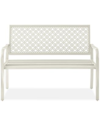 Steel Frame Geometric Backrest Foot Levelers Garden Bench