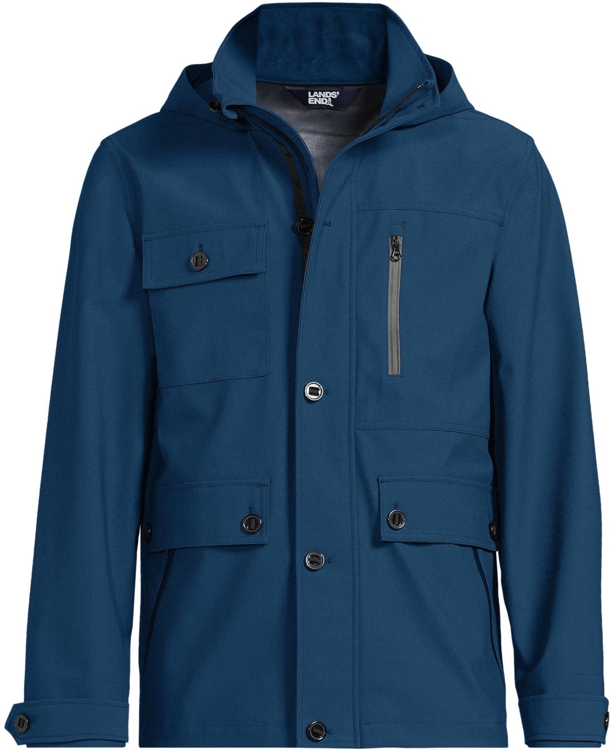 Lands' End Men's Multi Pocket Raincoat
