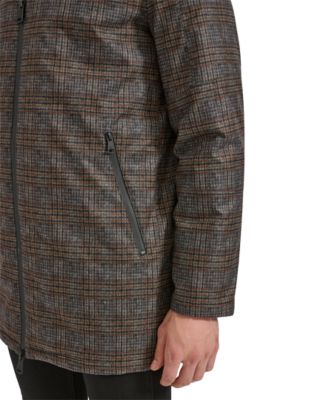 Men's Water-Resistant Hooded Stadium Coat with Removable Puffer Bib