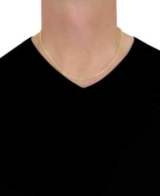 20" Two-Tone Open Curb Link Chain Necklace (3-5/8mm) in Solid 14k Gold & White Gold