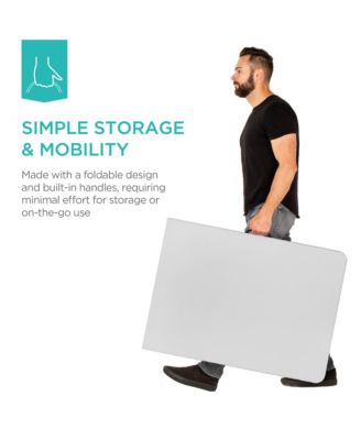 6ft Plastic Folding Table, Indoor Outdoor Heavy Duty Portable w/ Handle, Lock