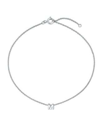 Tiny Block Letter Alphabet Initial A-Z Dainty Pendant Necklace .925 Sterling Silver