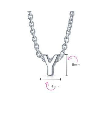 Tiny Block Letter Alphabet Initial A-Z Dainty Pendant Necklace .925 Sterling Silver
