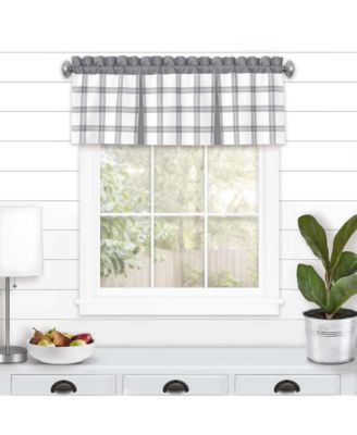 Windowpane Plaid Country Farmhouse Rod Pocket Window Valance -