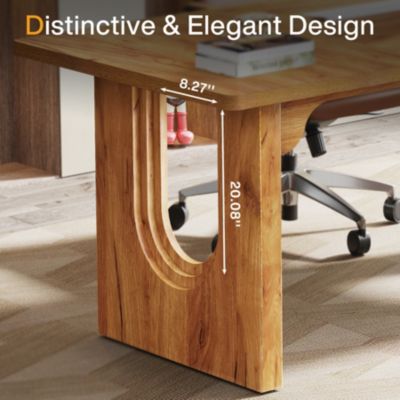 Modern Executive Desk, 70.9" Large Office Computer Desk, Conference Table Meeting Room Table,  Brown