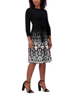 Jessica Howard - Women's 3/4-Sleeve Tied Dress