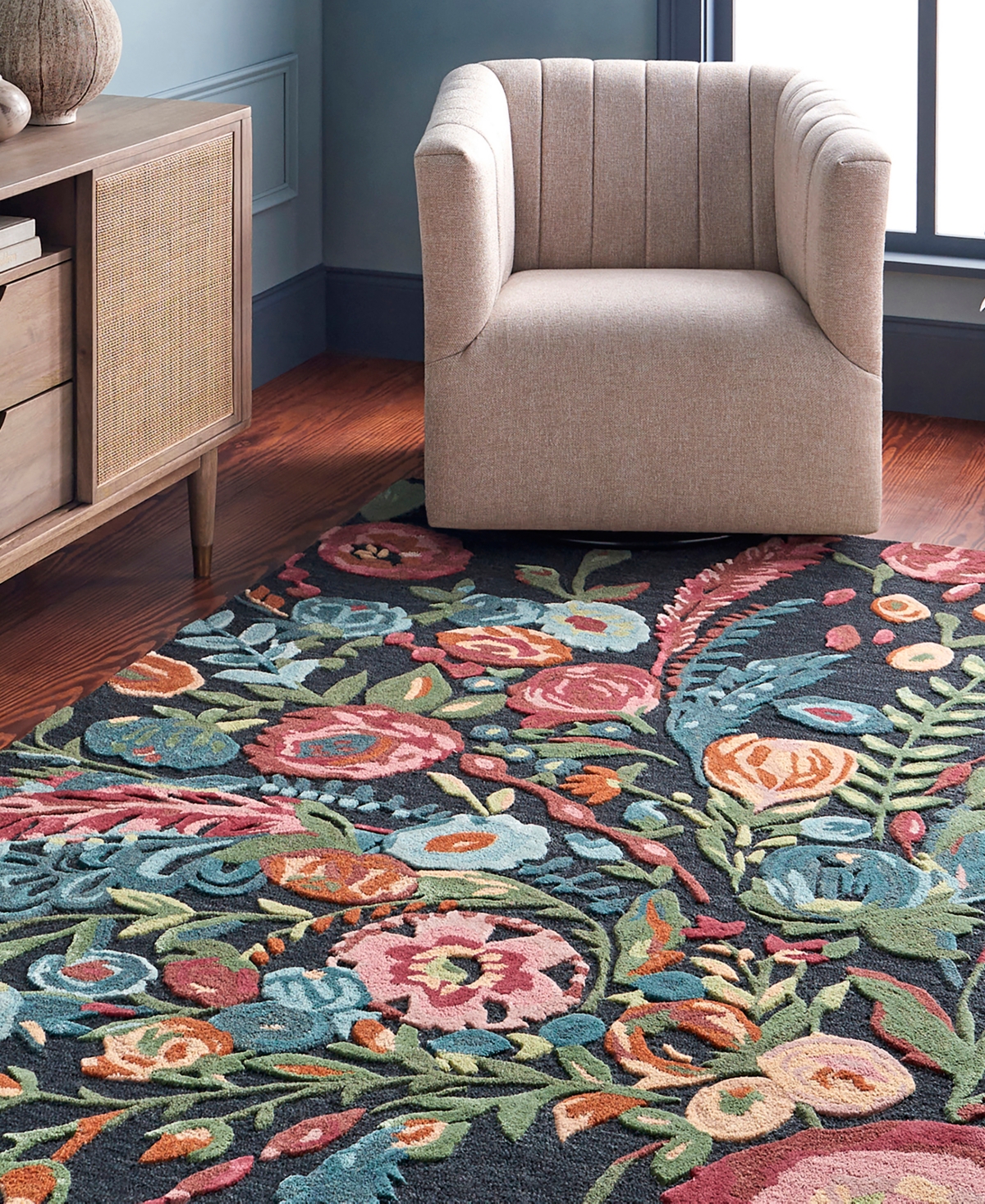 Livabliss Shindig 495736 5'x7'6" Area Rug In Red,black