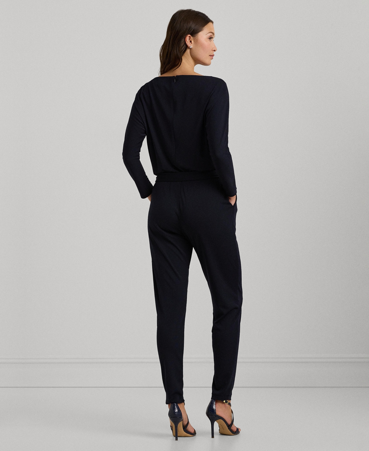 Lauren Ralph Lauren Women's Belted Jersey Dolman-Sleeve Jumpsuit