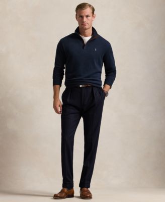 Men's Luxury Jersey Quarter-Zip Pullover Sweater