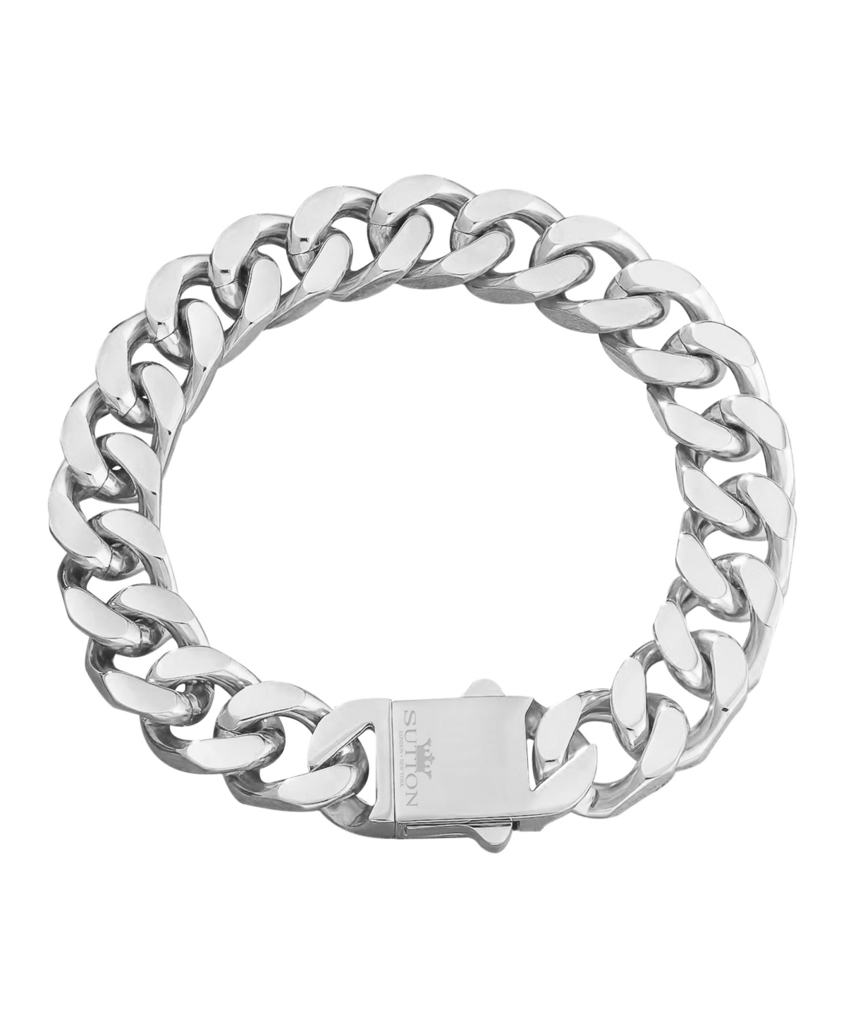 Silver Stainless Steel Miami Cuban 9" Chain Bracelet - Silver