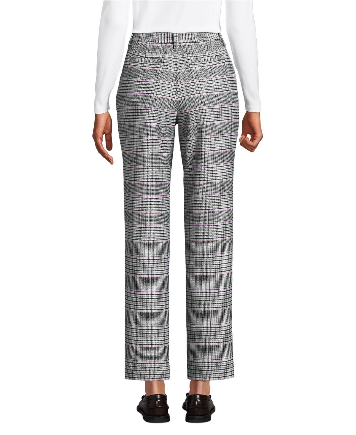 Lands' End Women's High Rise Brushed Flannel Tapered Ankle Pants