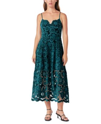 Boutique Astr Astr The Label Lace Midi Dress Hunter Green Lace A Line Midi  Dress Hunter