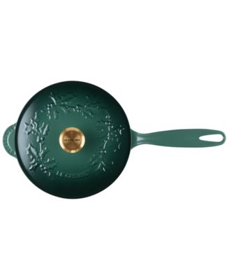 Holly Collection Enameled Cast Iron 2.25-Quart Traditional Saucier with Lid