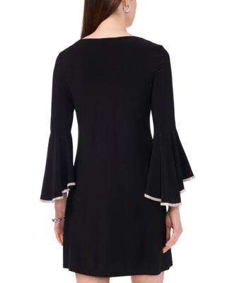 elegant black long sleeve dress Y2K Black Bell Sleeve Crochet Mini Dress – Rare Fien main image 0