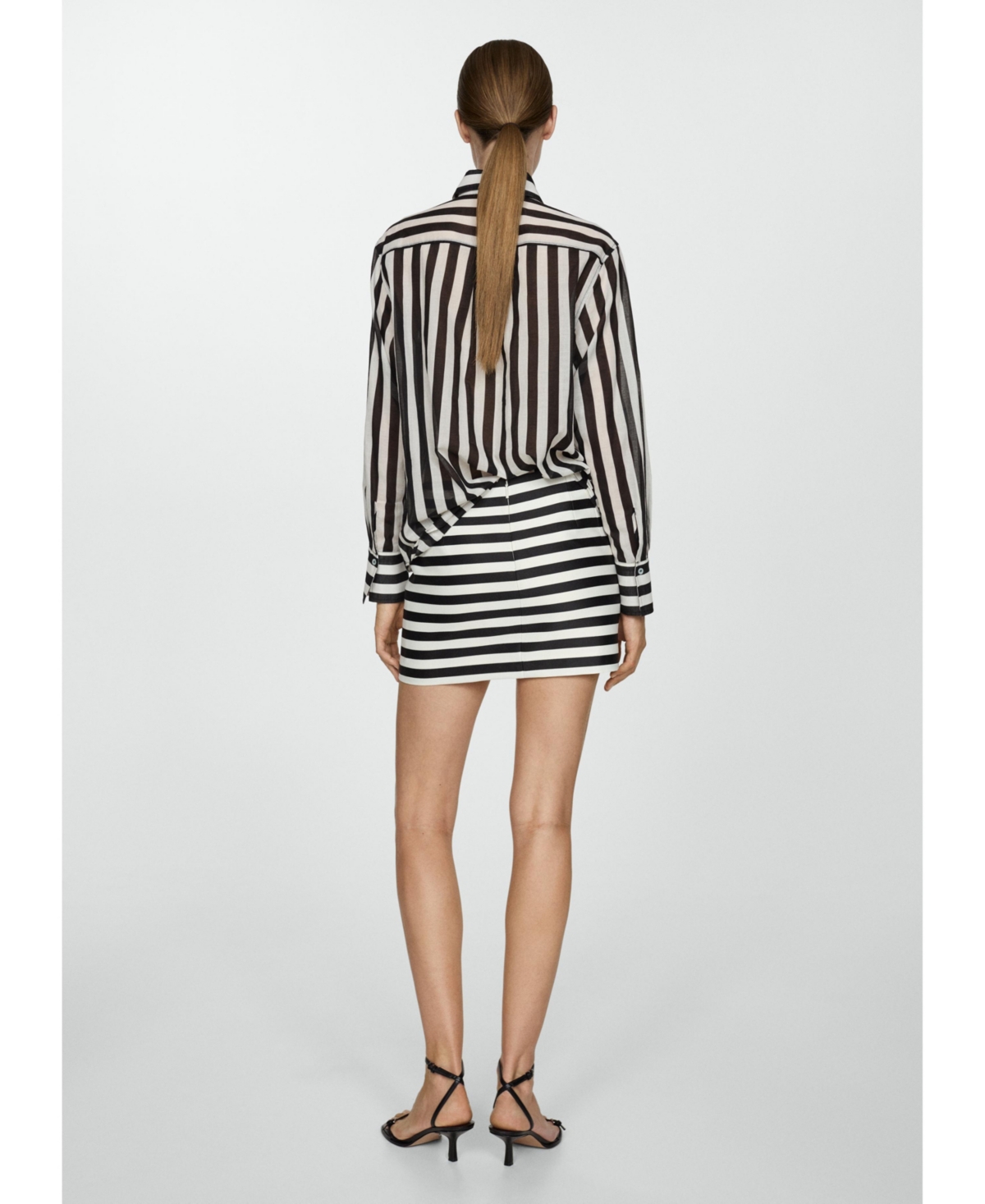Mango Women's Striped Knitted Mini-Skirt