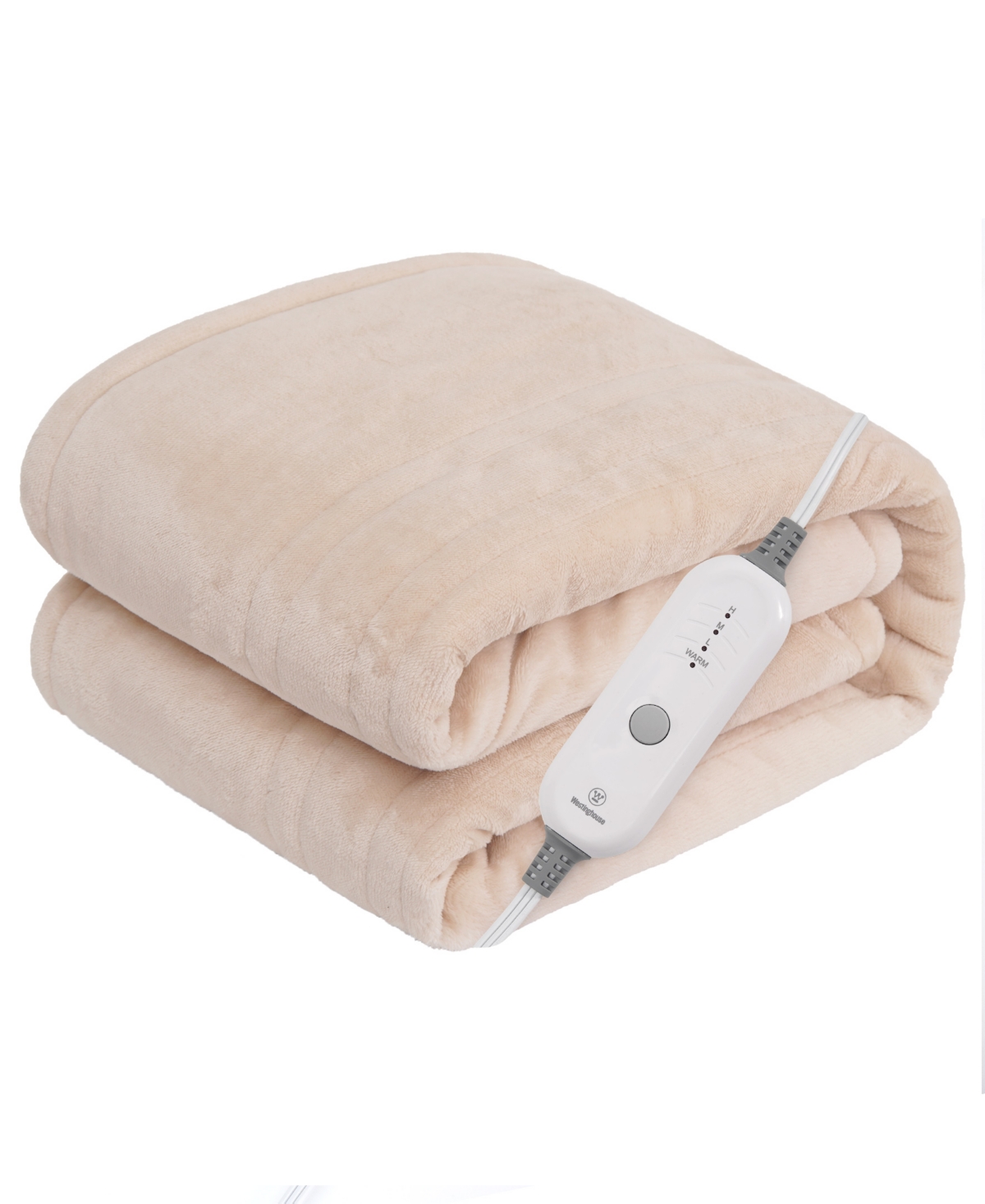 Westinghouse Heated Flannel Throw, 50" X 60" In Beige