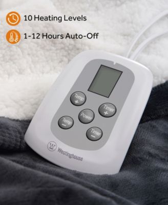 Westinghouse Heated Flannel and Sherpa Blanket, Twin