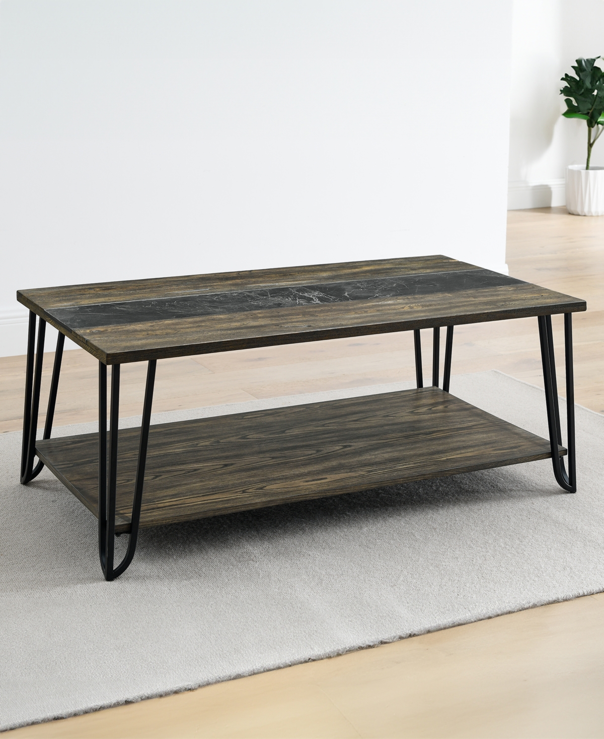 Macy's Harper 18.25" Wood Cocktail Table In Dristessed Driftwood