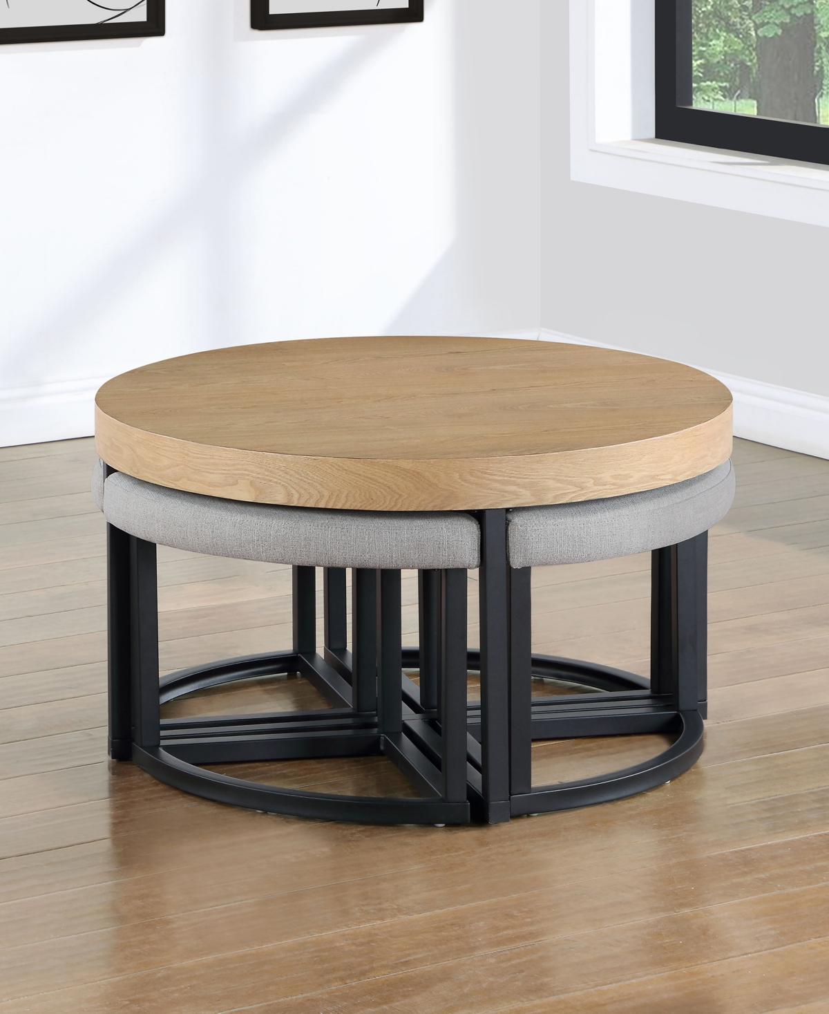 Macy's Yukon 20.25" Wood Nesting Table In Weathered Sand