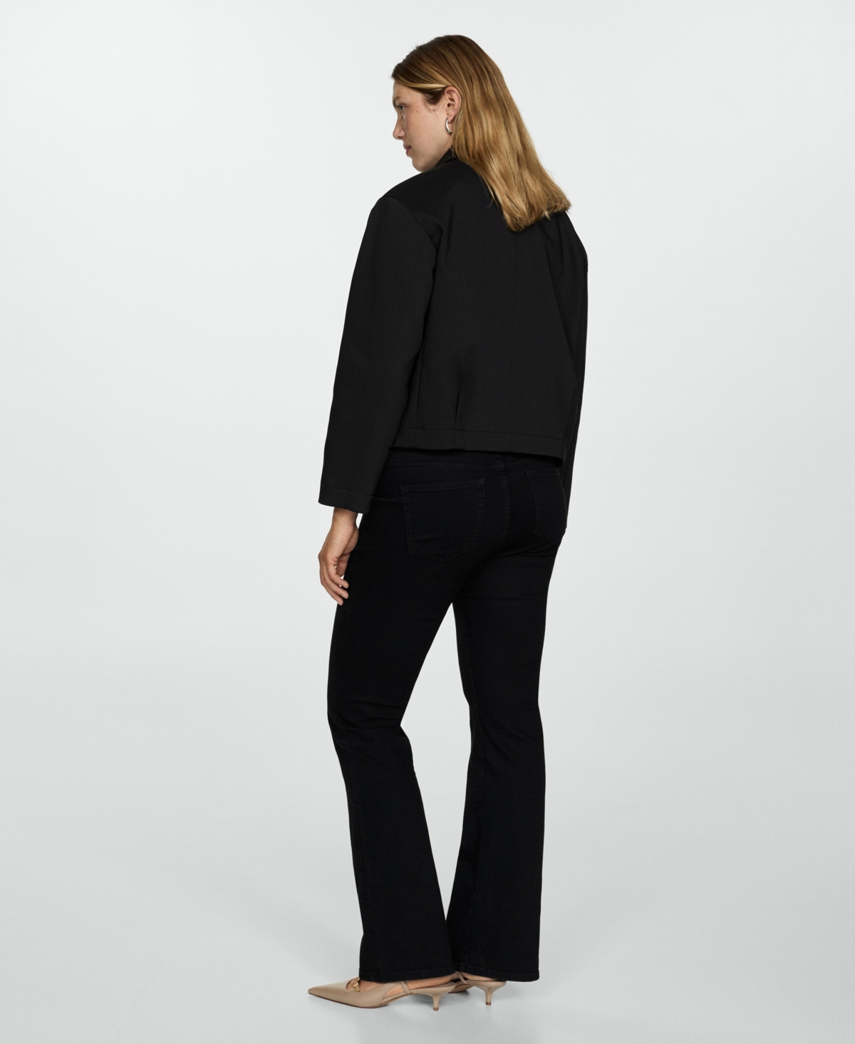 Shop Mango Women's Maternity Flared Jeans In Black Denim