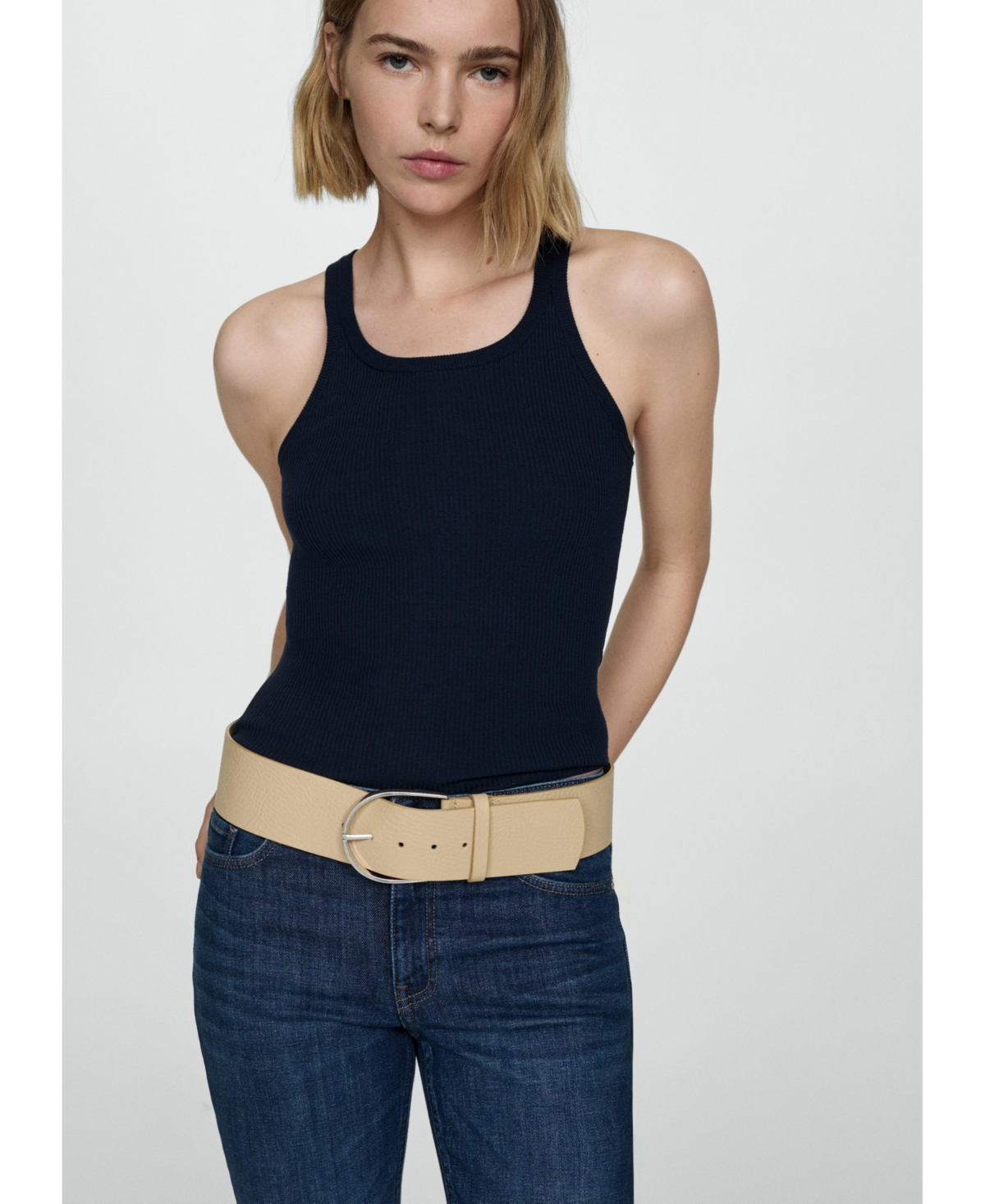 Shop Mango Women's Fiona Flare Mid-rise Jeans In Dark Blue