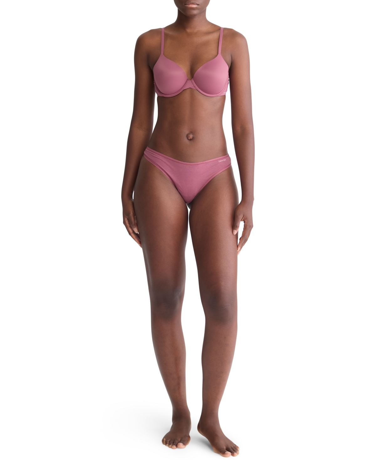 Calvin Klein Cotton Form Bikini Underwear Qd3644 In Deep Mauve