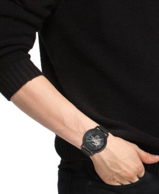 Men's L.12.12 Automatique Black Leather Strap Watch 44mm