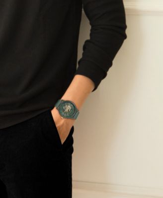 L.12.12 Automatique Men's Green Leather Strap Watch 44mm