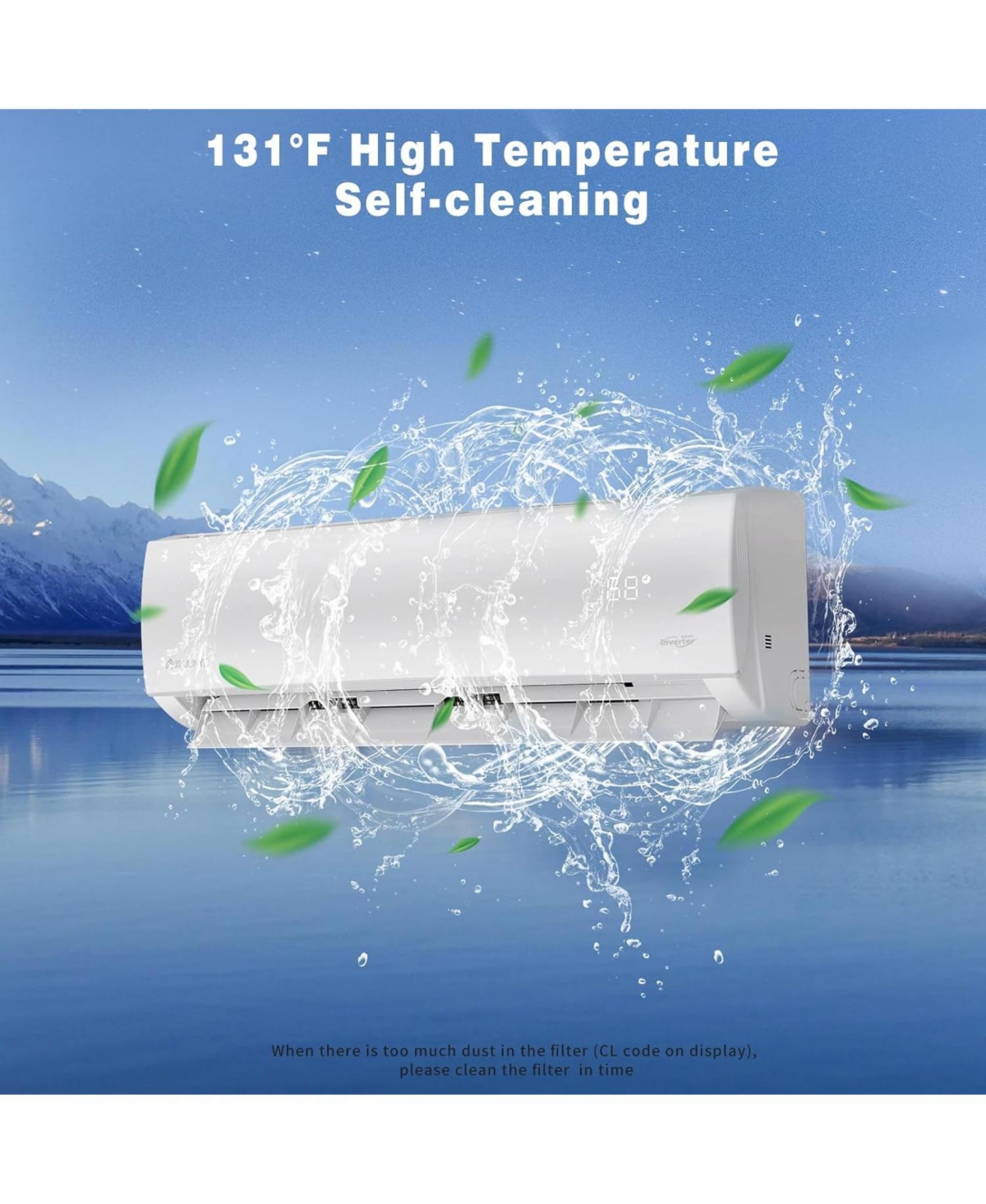 Jinjunye 12000BTU Mini Split Air Conditioner Ductless Inverter Heat Pump, 208-230V 19SEER2,Min Split Ac/Heating System, Energy Saving, Cooler up to 75