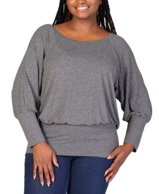 Plus Size Round Neck Banded Bottom Top
