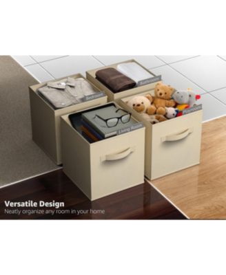 13 Inch 8 Pack Sturdy Collapsible Fabric Storage Cubes with Handle - for Organizing Clothes, Toys, Books,  Shelves & more