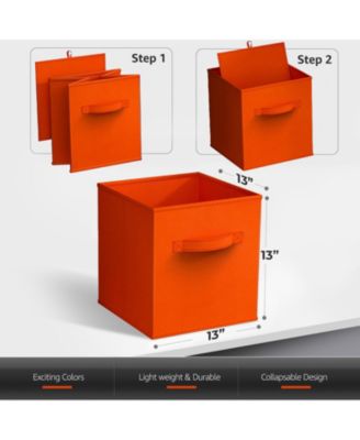 13 Inch 8 Pack Sturdy Collapsible Fabric Storage Cubes with Handle - for Organizing Clothes, Toys, Books,  Shelves & more