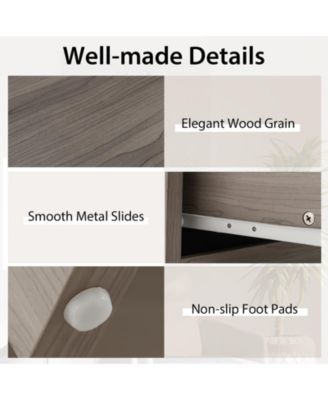 Modern 5-Drawer Multipurpose Chest Dresser with Metal Handles