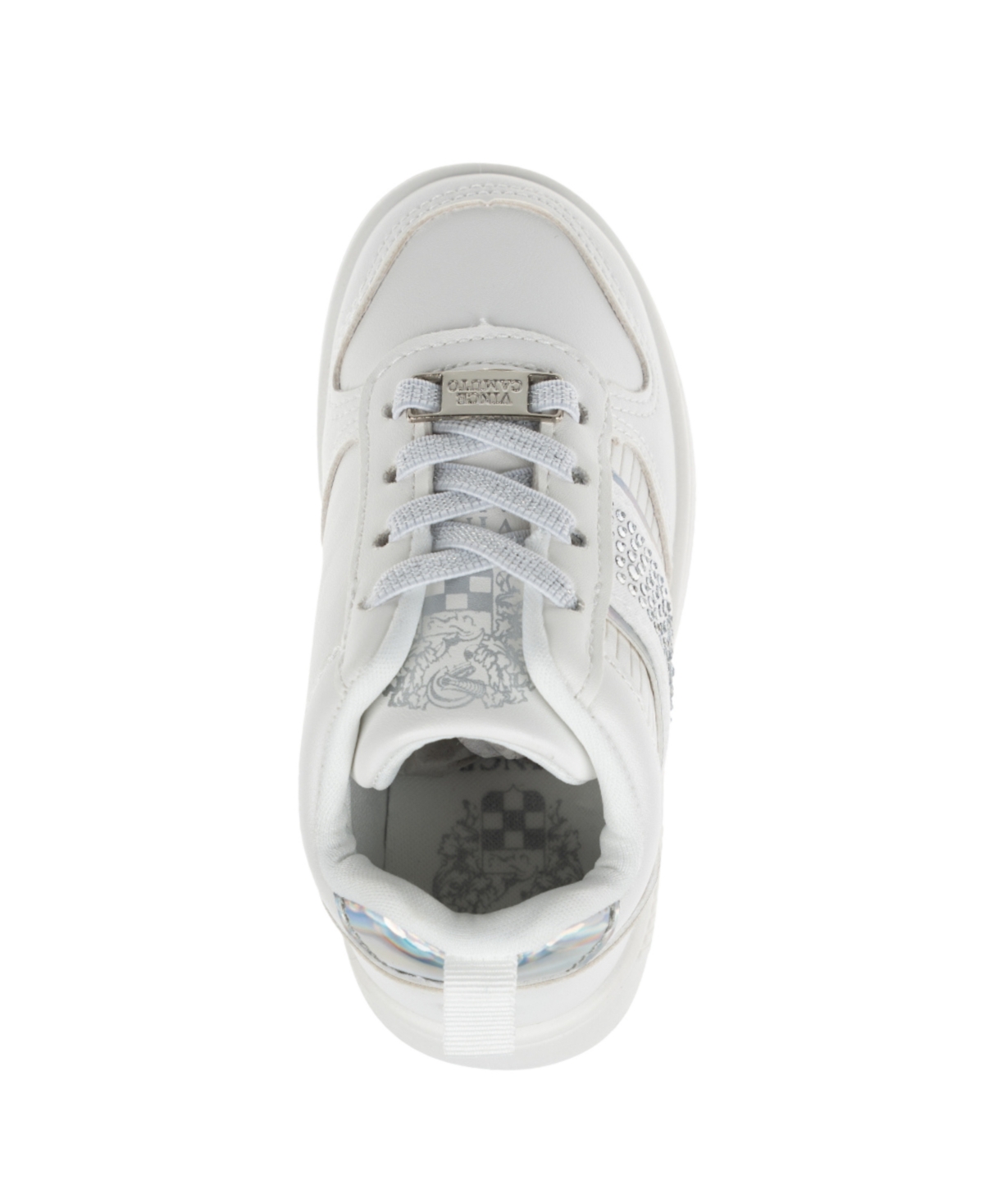 Vince Camuto Toddler Girls Elastic Laces Rhinestones Court Sneaker