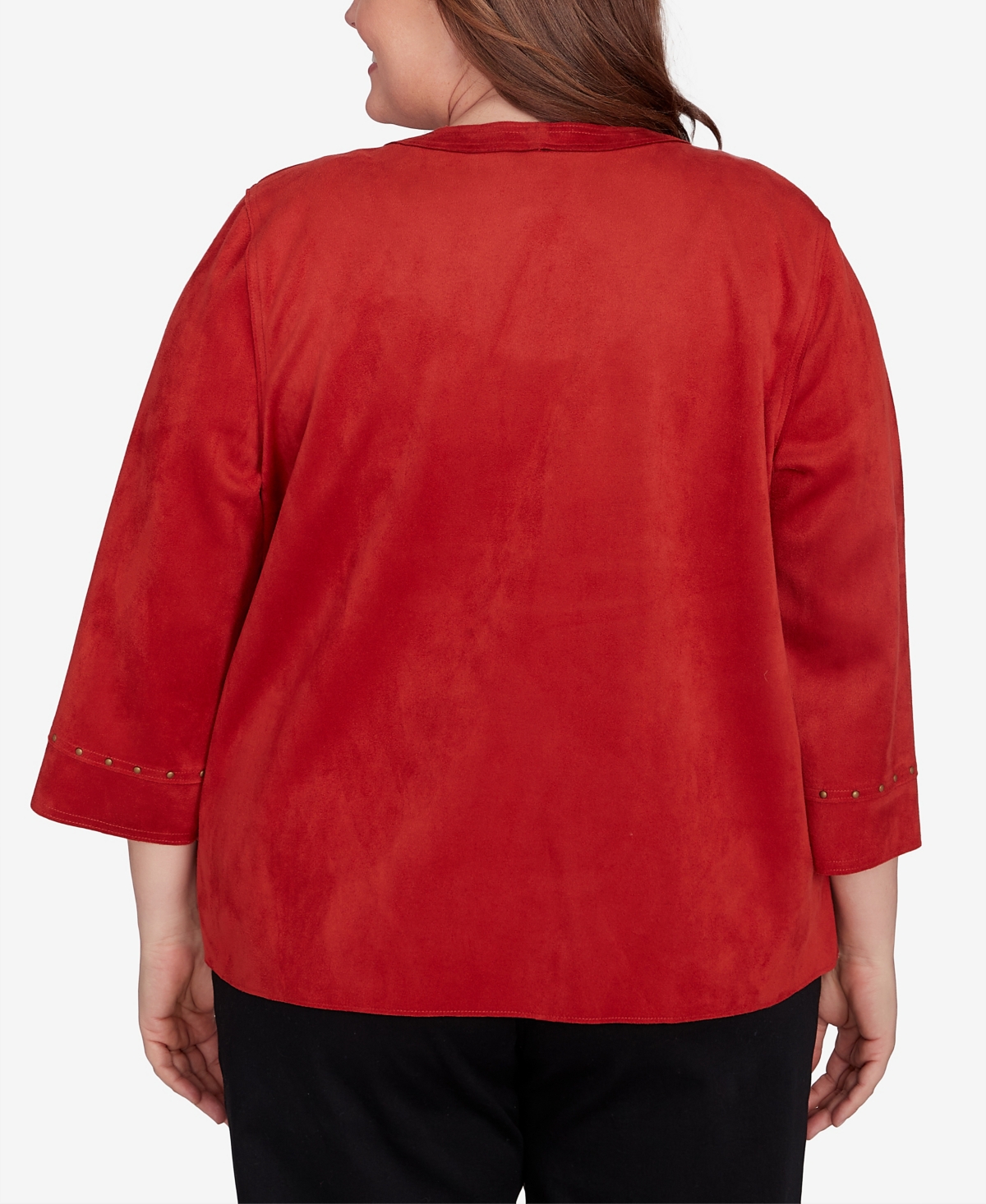 Alfred Dunner Plus Size Harvest Moon Timeless Faux Suede Jacket